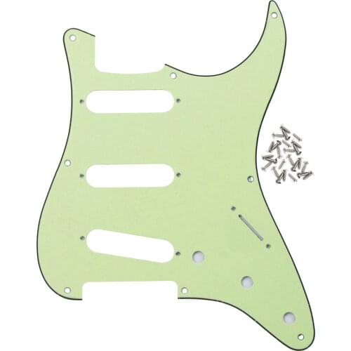 NEW Mint Green 8 Hole Pickguard SSS Electric Guitar Scratch Plate 3Ply for Vintage USA FD Strat Style Guitar Accessories