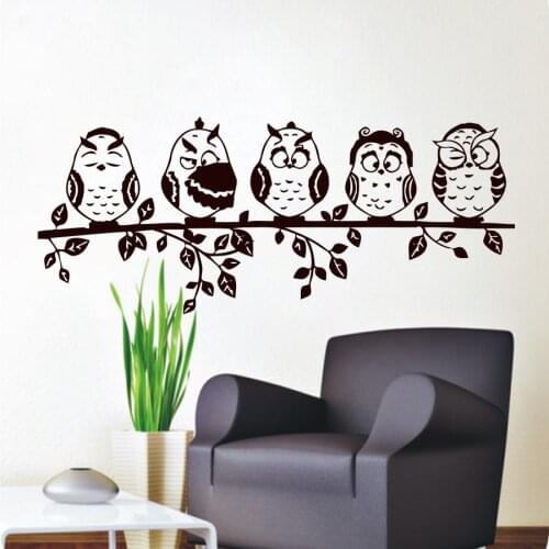 New Owl Bird Wall Sticker PVC Waterproof Living Room Decoration Kids Rooms Children Baby Nursery Rooms Home Decor