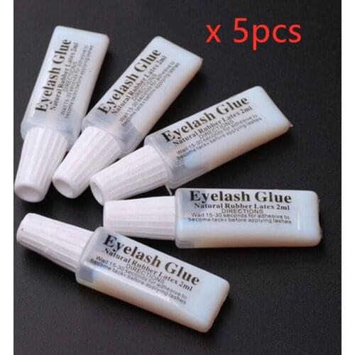 New 1/5pc 2ML Natural Rubber Latex Eyelash Glue Waterproof White/Transparent/black Eye Lash Glue False Eyelash Accessories