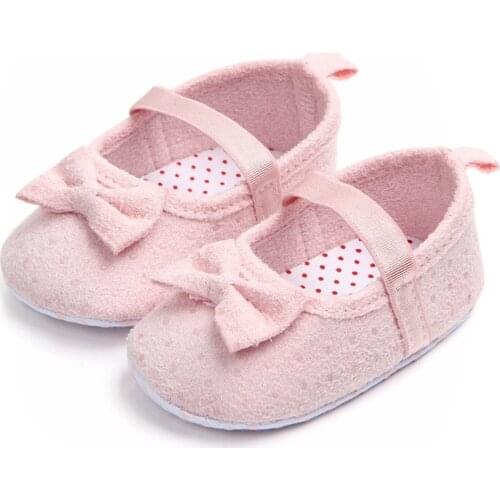 Newborn Baby Girl Shoes Cute Bow Princess Baby Shoes Anti-slip Toddler Crib First Walkers 0-18 Months