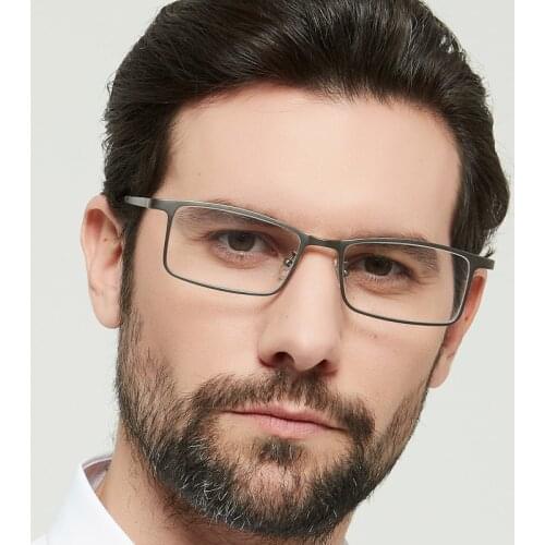 Pure Titanium Full Rim Business Oversized Glasses Frame for Men Eyewear Large Size Rectangle Optical Prescription Eyeglasses