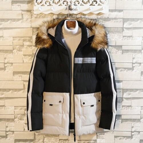 Plus 10XL 8XL Men Winter Faux Fur Collar Thick Cotton Parkas Jacket Coat Men Hooded Pockets Outwear Windproof Jacket Parka Men