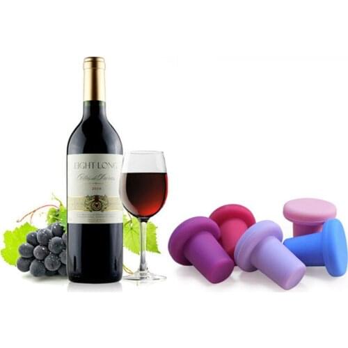 8 Colors Bottle Stopper Bottle Caps Wine Stopper Family Bar Preservation Tools Silicone Creative Design Safe And Healthy