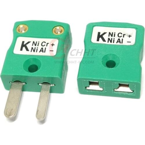 Female And Male Mini Flat Pin Plugs K Type Thermocouple Connector