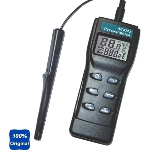 Handheld Temperature Humidity Testing Dew Point Meter Wet Bulb Temperature and Humidity Tester AZ8723