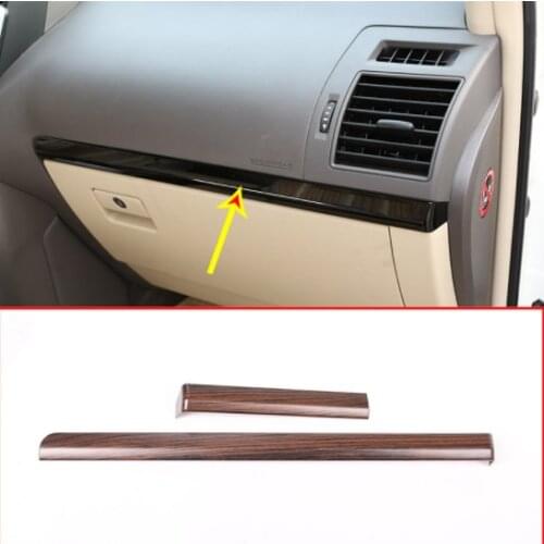 Pine Wood Grain For Toyota Land Cruiser Prado FJ150 150 2010-2018 Car ABS Interior Passenger Side Decoration Strip Trim For LHD
