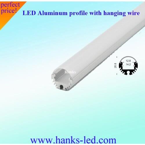 10pcs 2M 20*20mm led profile for strip light with hanging wire