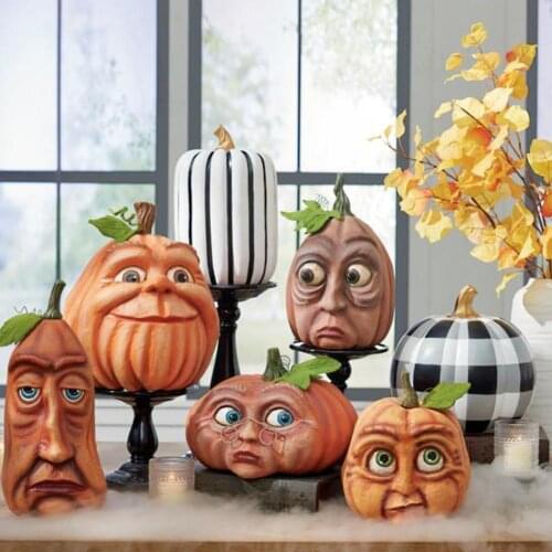 Halloween Pumpkin Head Ornament Indoor Garden Decorations Decoration Halloween Venue Decoration Bar Garden Layout Props N8J0