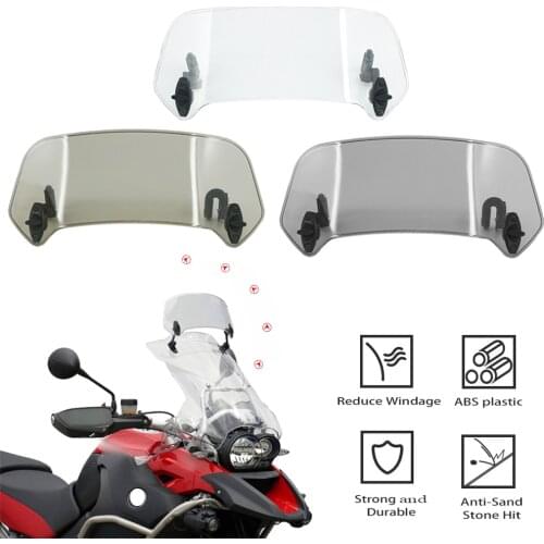 Spoiler Windshield Extension For BMW R1200GS F650GS Universal Motorcycle Adjustable Windscreen Wind Screen Spoiler Air Deflector