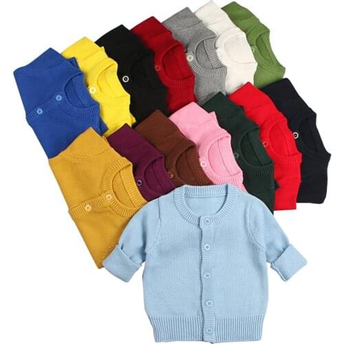 Baby Boys Girls Cardigan Autumn Cotton Sweater Top Baby Children Clothing Boys Girls Knitted Cardigan Sweater Kid Spring Clothes