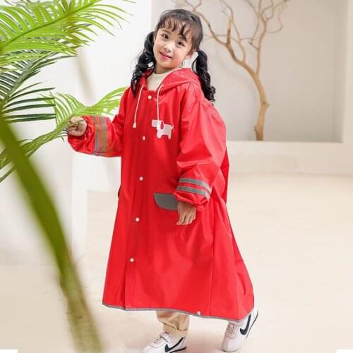High Quality Cute Kids Raincoat Wateproof Children S Rain Poncho Rain Coat Jacket with Backpack Position School Girls Boys