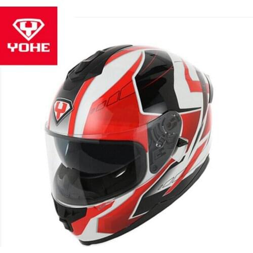 2019 Winter New Safety Cap YOHE Full Face Motorcycle Helmet YH967-2 Double Lens Motorbike Helmets Made of ABS and PC Lens Visor