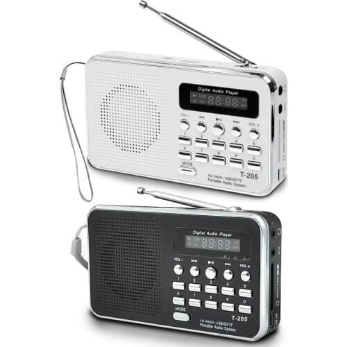 2 PCS Portable Mini Am Fm Radio Stereo Speaker Support Sd/Tf Card with Usb,White & Black