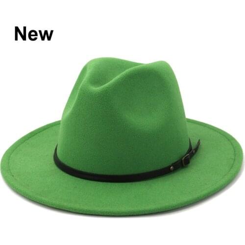 2021 British Retro Winter Autumn Woolen Women Men Fedoras Top Hat Jazz Panama Wide Brim Hat Caps L XL