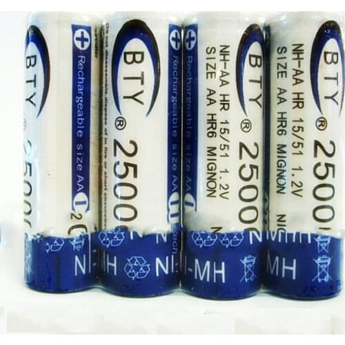 4Pcs 2500mAh 14500 Rechargeable Cell NI-MH 1.2V Batteries Recyclable 14500Batteria NiMH For Electronic Toys Flashlight