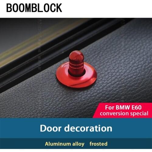 4pcs Car-Styling Interior Stickers For BMW E60 E61 5 Series M Sports Door Lock Pin Knob And Cover Panel Frame Covers Accessories