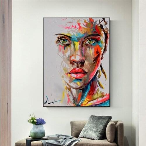 Abstract Nordic Women Oil Paintings on Canvas Modern Figure Wall Art Posters and Prints Pictures for Living Room Decor Cuadros