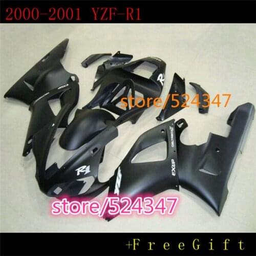 B All matte flat black fairings for YZF R1 2000 2001 cheap fairing kit YZFR1 00 01 1000 YZF-R1 bodywork kits plastic part