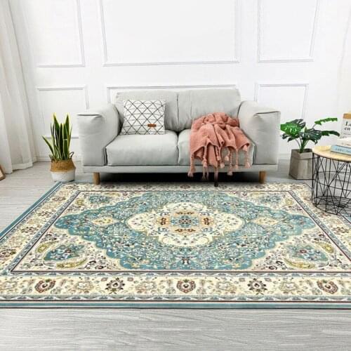 European-Style Vintage Rugs Persian Ethnic-Style Light Blue Light Gray Carpet Living Room Bedroom Bed Blanket Kitchen Floor Mat