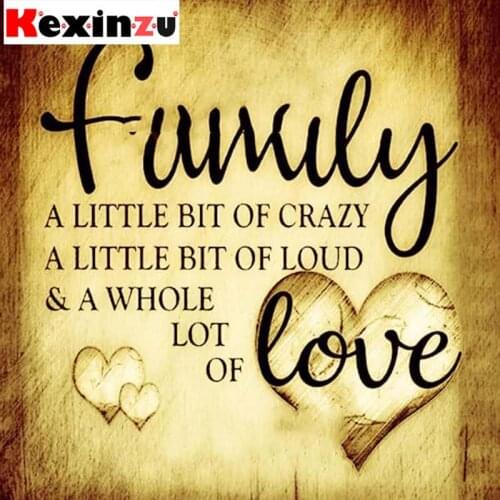 Kexinzu Full Square Diamond 5D DIY Diamond Painting"Family"3D Embroidery Cross Stitch Rhinestone Mosaic Home Decor Gift D201
