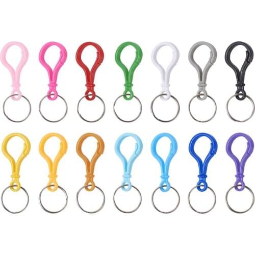 140Pcs Keychain Clasp Hooks With Key Rings and Acrylic Clasps DIY Jewelry making Accessories Mixed Color