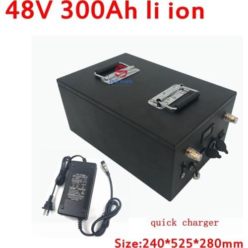 Lithium ion 48V 300AH li ion battery for 7000w scooter bike Solar energy storage golf carts inverter vehicle + 10A charger