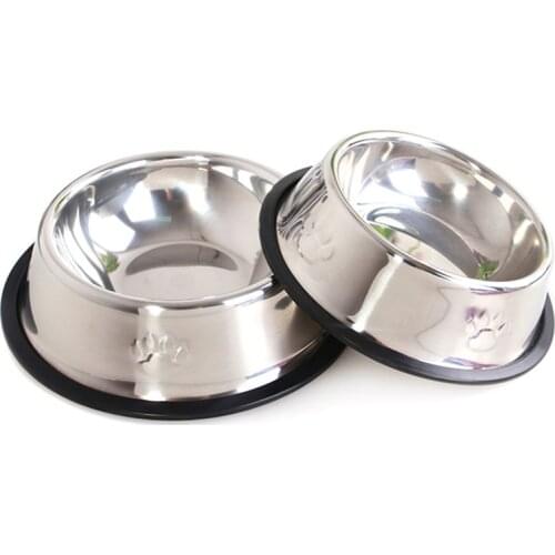 6 Sizes Metal dog cat food bowl cat dish stainless steel dog bowl Food Holder Water Feeder Feeding Dish