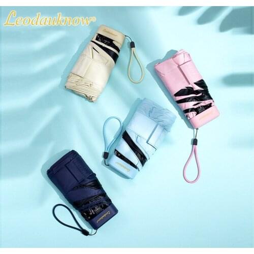 Mini Pocket Umbrella Rain 6 Ribs Parasol Women Anti UV Black Coating Small Sunscreen Girls Cute Umbrella Travel