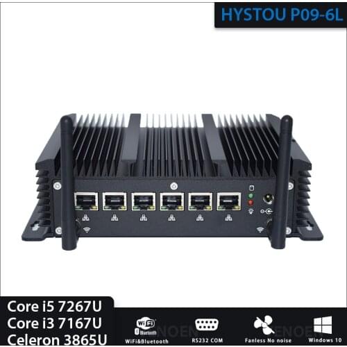 HYSTOU mini pc thin client intel nuc 6 lan port router computer Celeron 3865U i3 7167U I5 7267U SIM solt serial port HDMI WIFI