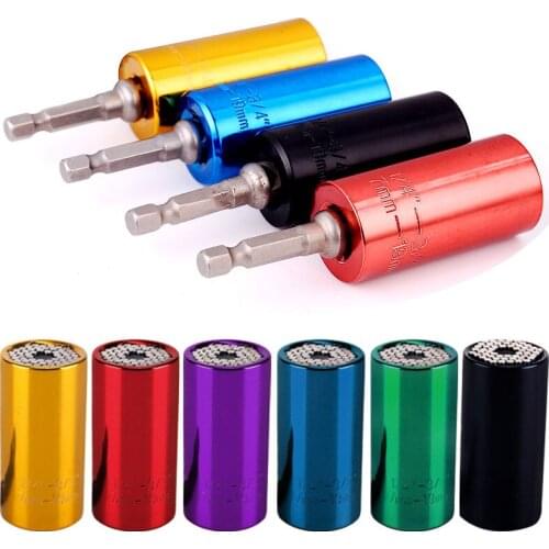 Torque Wrench Head Set Ratchet Socket 7-19mm Power Drill Adapter Bushing Magic Spanner Key Multi-Function Hand Tools