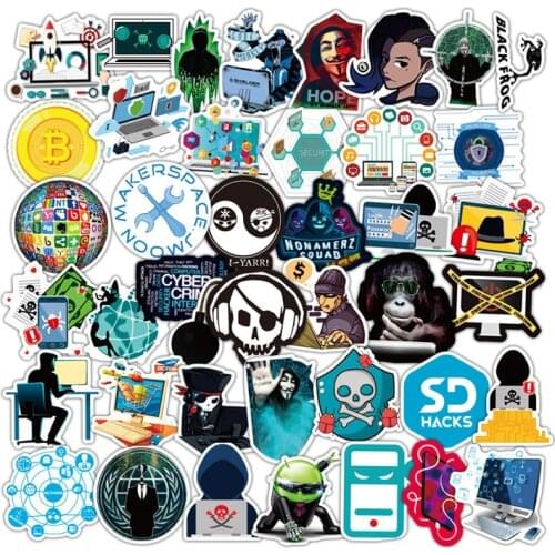B 50Pcs Hacker Developer Language JAVA Logo Series For Laptop Motorcycle Skateboard Waterproof DIY Stickers