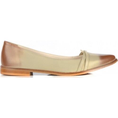 FootCourt- Beige Genuine Leather Fashion Casual Flat Shoes Woman New Summer Breathable Comfortable Soft Pointed Toe Women Shoes