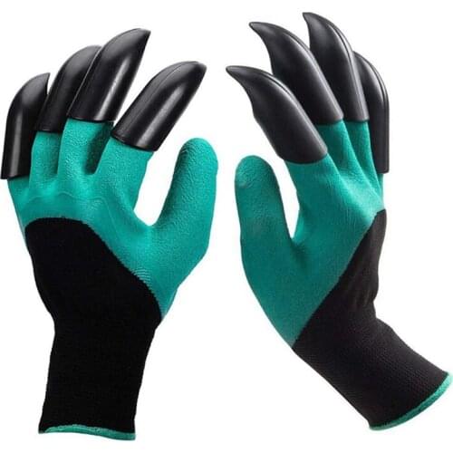 8 fingers Hand Claw ABS Plastic Rubber Gloves Gardening Digging Planting Durable Waterproof Outdoor Work Gloves