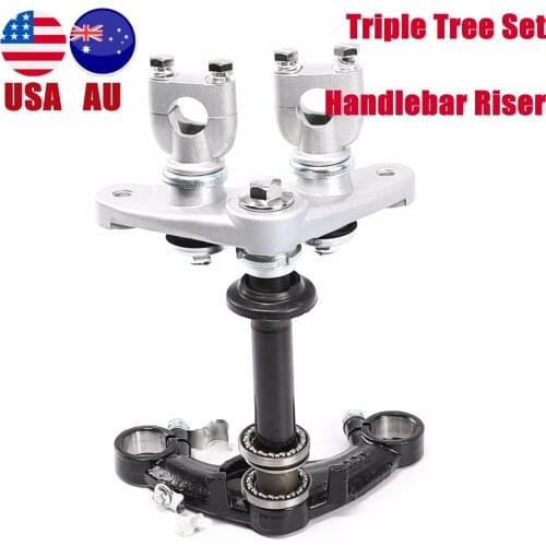 TDPRO Handlebar Riser Steering Stem Forks 50cc 70cc 110cc Mini Dirt Pit Bike 90B Triple Tree Set Clamps