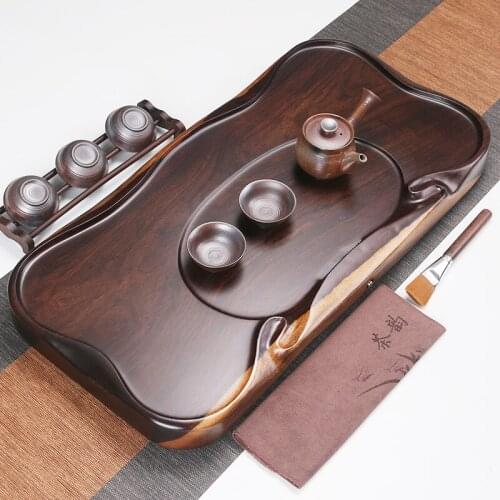 Luxury Vintage Tea Tray Chinese Water Storage Dry Bubble Wooden Kung Fu Tea Tray Tea Ceremony Plateau Bois Teaware DG50CP