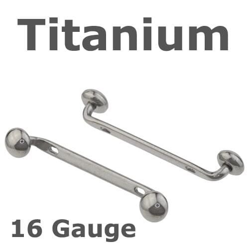 Highly Polished G23 Titanium Body Jewelry 16 Gauge Titanium Flat Surface Barbell With Holes Free Shipping
