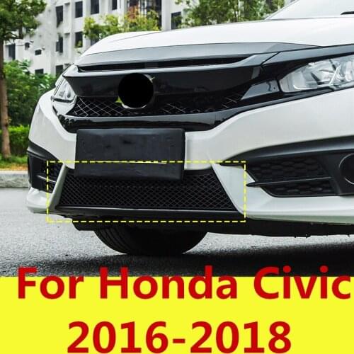 Medium net patch dedicated front bumper under the net decoration car Accessories For Honda Civic 2016-2018 10th Gen Sedan