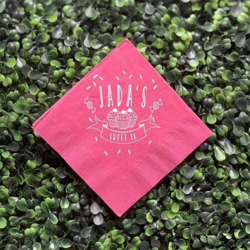 Sweet Shoppe Sweet 16 Birthday - Personalized Birthday Napkins,Milestone Birthday,Candy Shop Party,Sweet 16 Party Decor Napkins