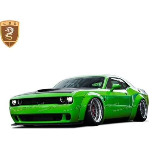 Unique design Dodge Challenger Fiberglass Car Body Kit front rear wheel eyebrow ducktail wing LB Style wide-body accessories