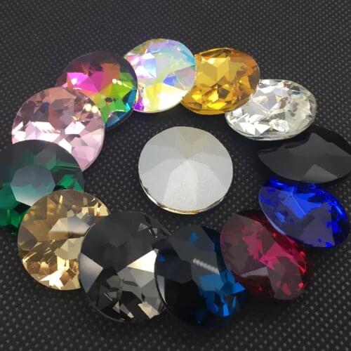 All Sizes Colors 8 10 12 14 16 25 27 mm Round Baoshihua Glass Crystal Stone Pointed back High Quality Flat Top Rhinestone