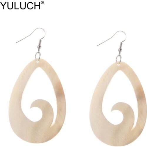 YULUCH 2019 Fashion Statement Shell Hollow Earings Beach Nature Long Drop Pendant Earrings For Women Jewelry Accessories Party
