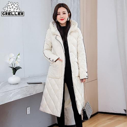 GRELLER Winter Clothes Women Fashion Outwear Casual Jacket Winter Top All-Match Hooded Warm Loose Thick Long Parka Women Coat