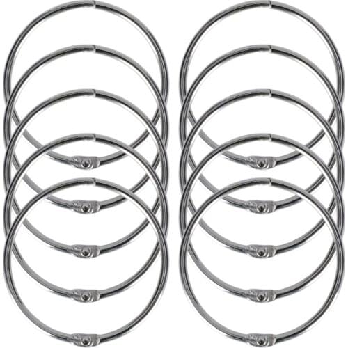 10pcs/Set Removable Clasp Shower Curtain Ring Metal Easy To Open And Close Bathroom Supplies Silver Diameter Home Decoration 5cm