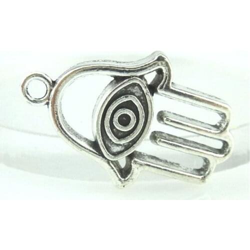 10pcs Tibetan Silver Hand of Hamza 24*15mm Charms Pendants DIY Vintage Jewelry for Necklace Bracelet Making Accessaries