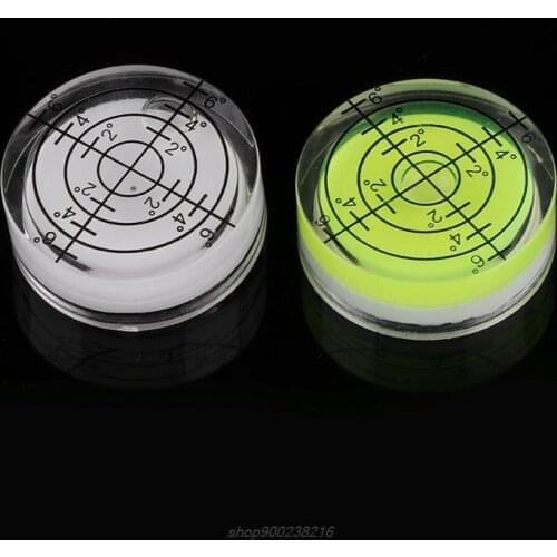 2pcs 32*12mm Round Bubble Level White Green Bullseye Level Measuring Tool AG05 21 Dropshipping