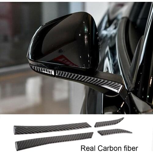 4*Real Carbon Fiber Side Rearview Mirror Base Cover Fit For Ford Mustang 2015-19