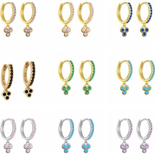 Aide 2021 Trend 925 Sterling Silver Hoop Earrings For Women Pendientes Plata Zircon Huggie Earrings Luxury Jewelry Joyero Gifts