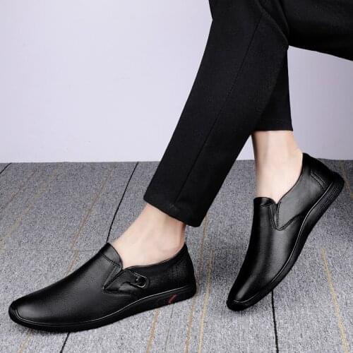 FIXSYS Brand Cow Leather Man Casual Business Shoe Summer Breathable Moccasins High Quality Men Driving Shoes Lightweight Loafers