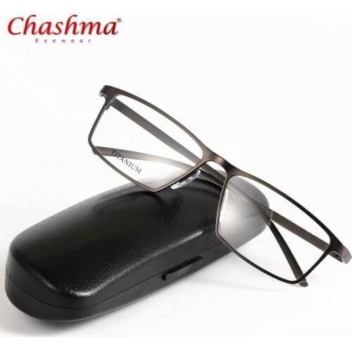 CHASHMA Brand Eyewear Glasses Frame Titanium Men Computer Clear Optical Prescription Designer Eyeglasses Myopia Reading P8184