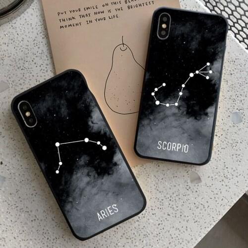 Twelve constellations Phone Case For iPhone X XR XS Max Cases For iPhone 11 12 Pro Max Mini 8 6s 7 Plus Soft Silicon Back Cover